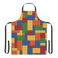 A stylish apron featuring a creative building block inspired design.