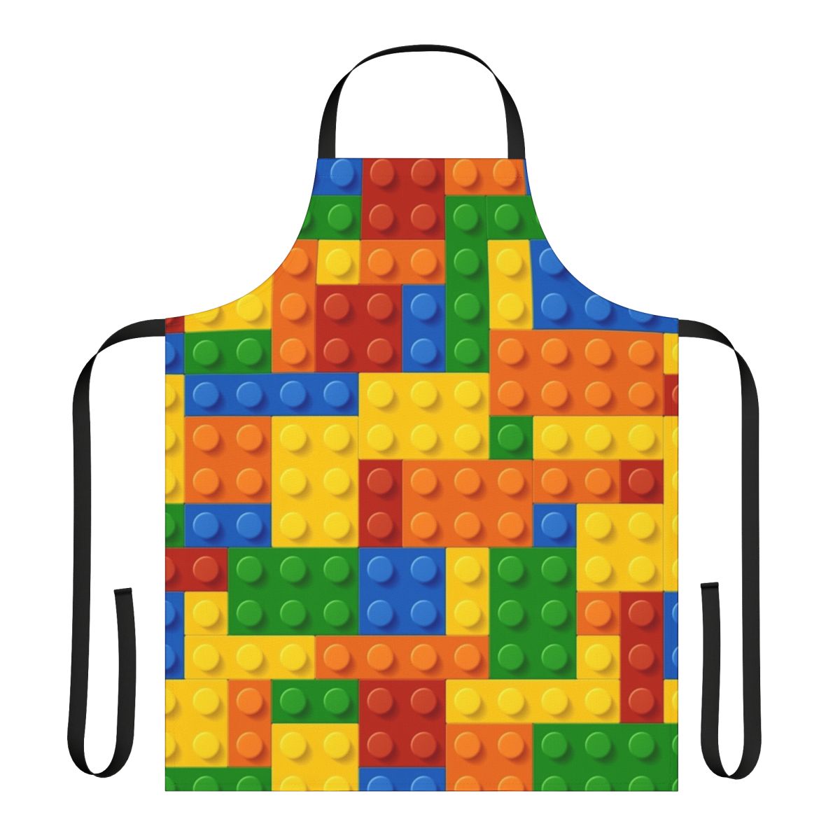 Construction brick design apron with building block pattern