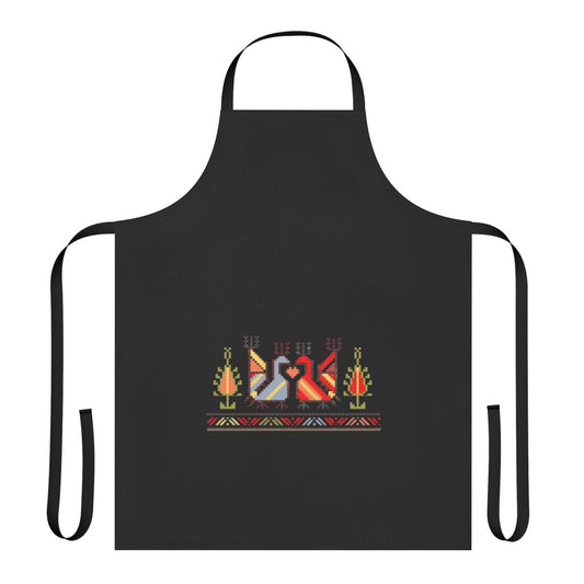 Vibrant floral, gothic or heart-patterned apron inspired by traditional Bulgarian folk art
