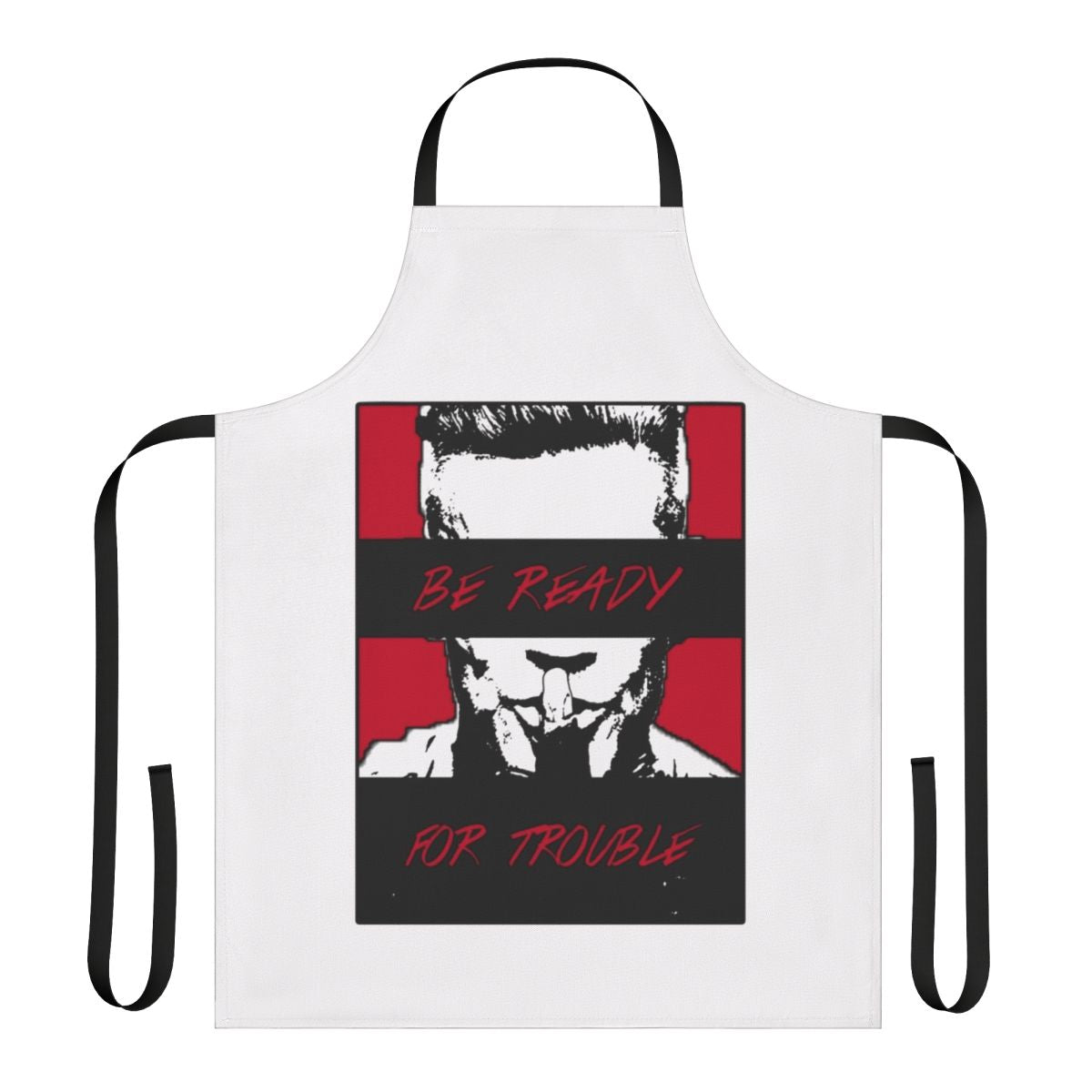 A sleek and durable apron featuring a cable-inspired design perfect for Marvel and Deadpool enthusiasts