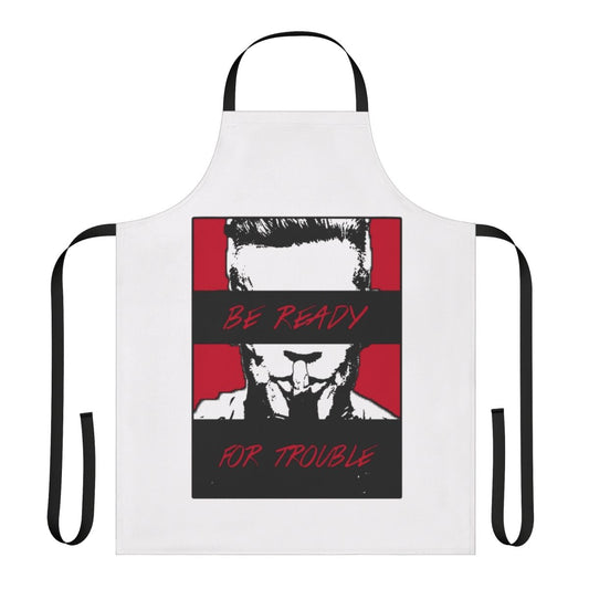 A sleek and durable apron featuring a cable-inspired design perfect for Marvel and Deadpool enthusiasts