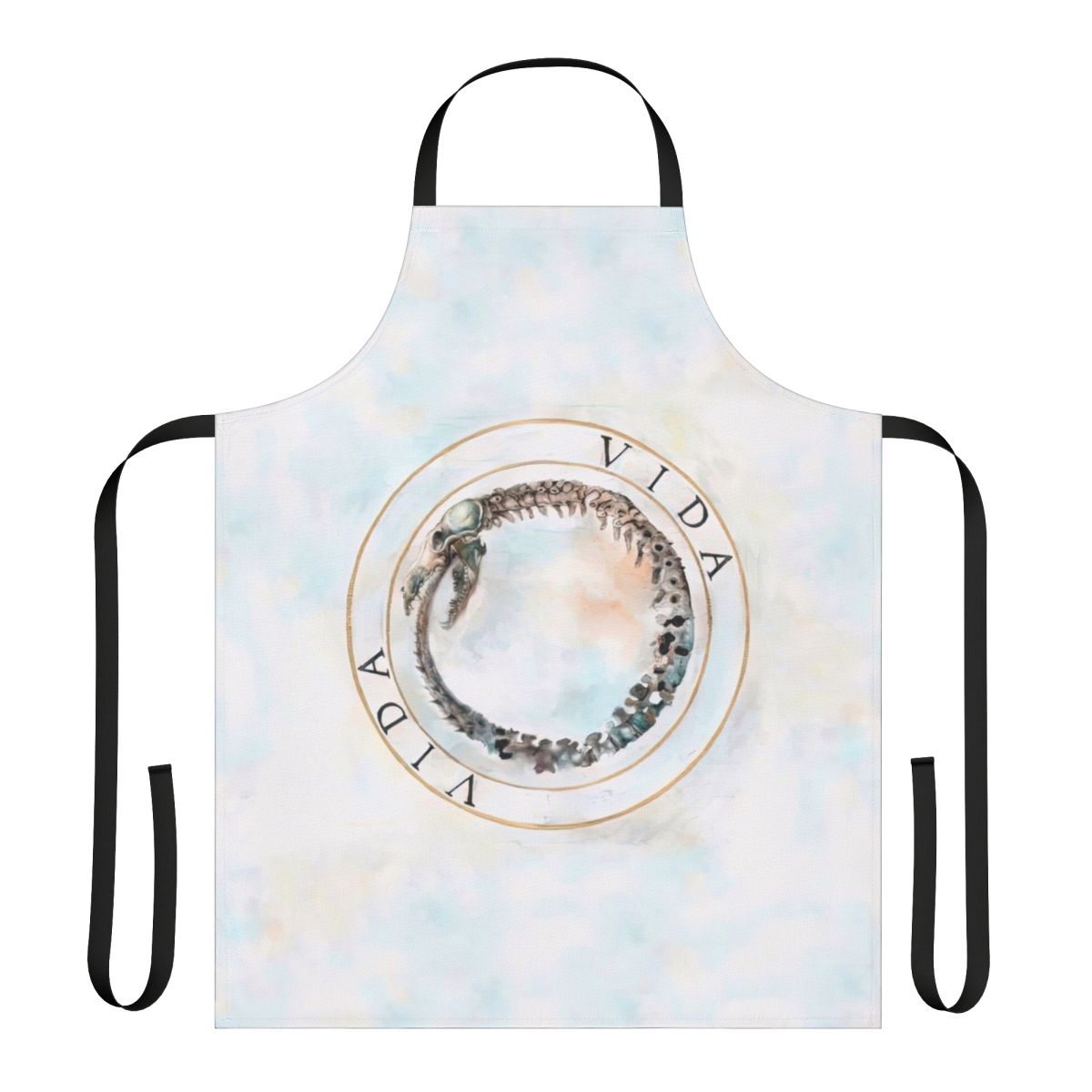 Canserbero-inspired apron featuring the Venezuelan rapper's iconic circle logo and urban streetwear design