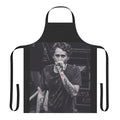 Canserbero-inspired black and white portrait design on a high-quality apron