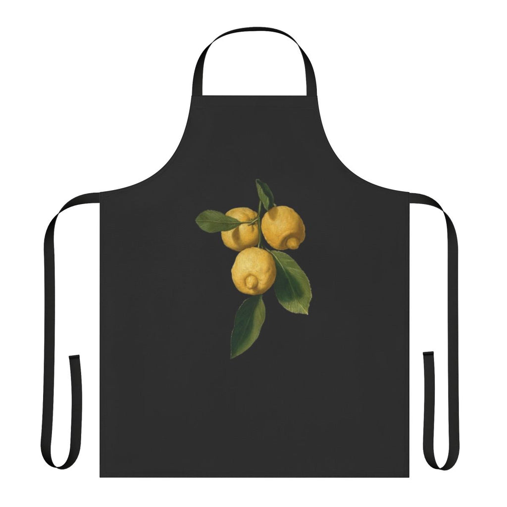 A high-quality apron with a stylish lemon-themed design, perfect for car enthusiasts and home cooks.