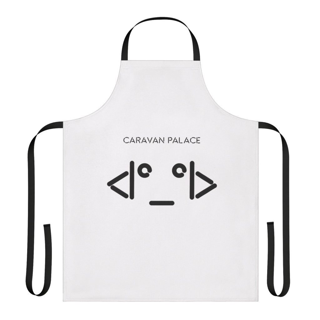 Caravan Palace-inspired apron with stylish logo design for musicians, producers, and music fans