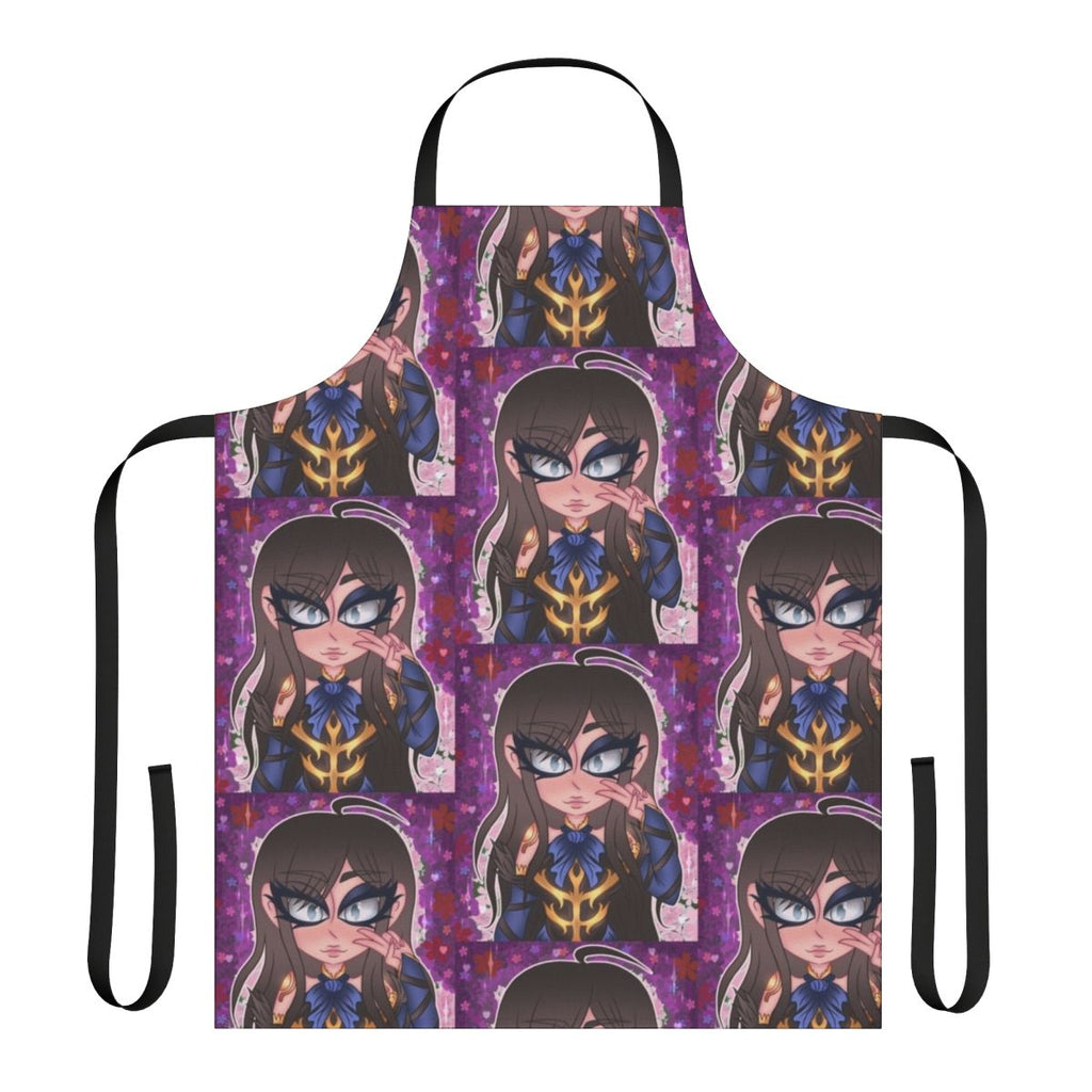 Castlevania-inspired purple goth anime-style kitchen apron featuring character Shanoa