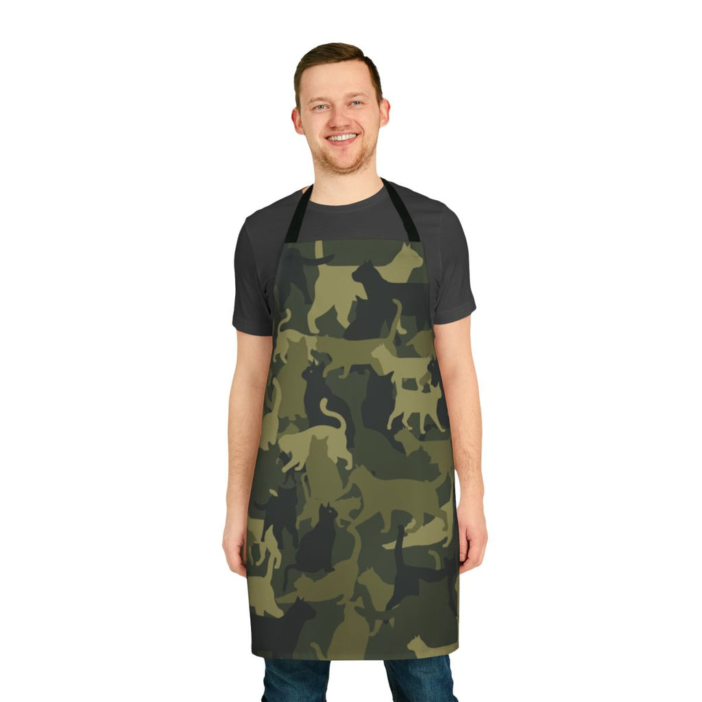 A high-quality apron featuring a cute and practical cat camouflage pattern, perfect for cat owners, outdoor enthusiasts, and pet lovers.