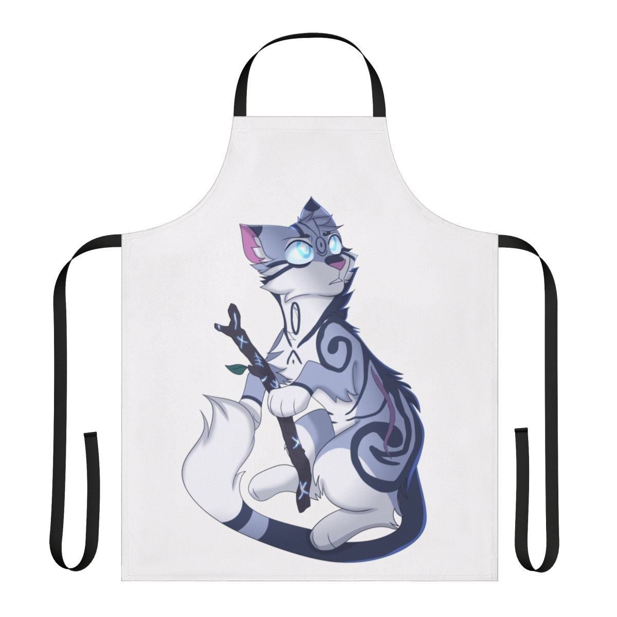 Illustration of a cat character wearing an apron, ideal for fans of cat-themed media
