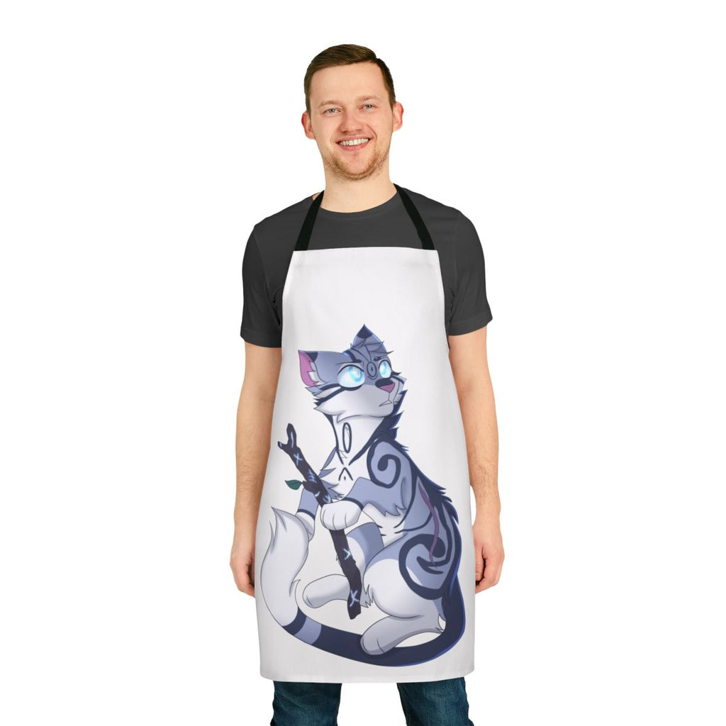 Illustration of a cat character wearing an apron, ideal for fans of cat-themed media