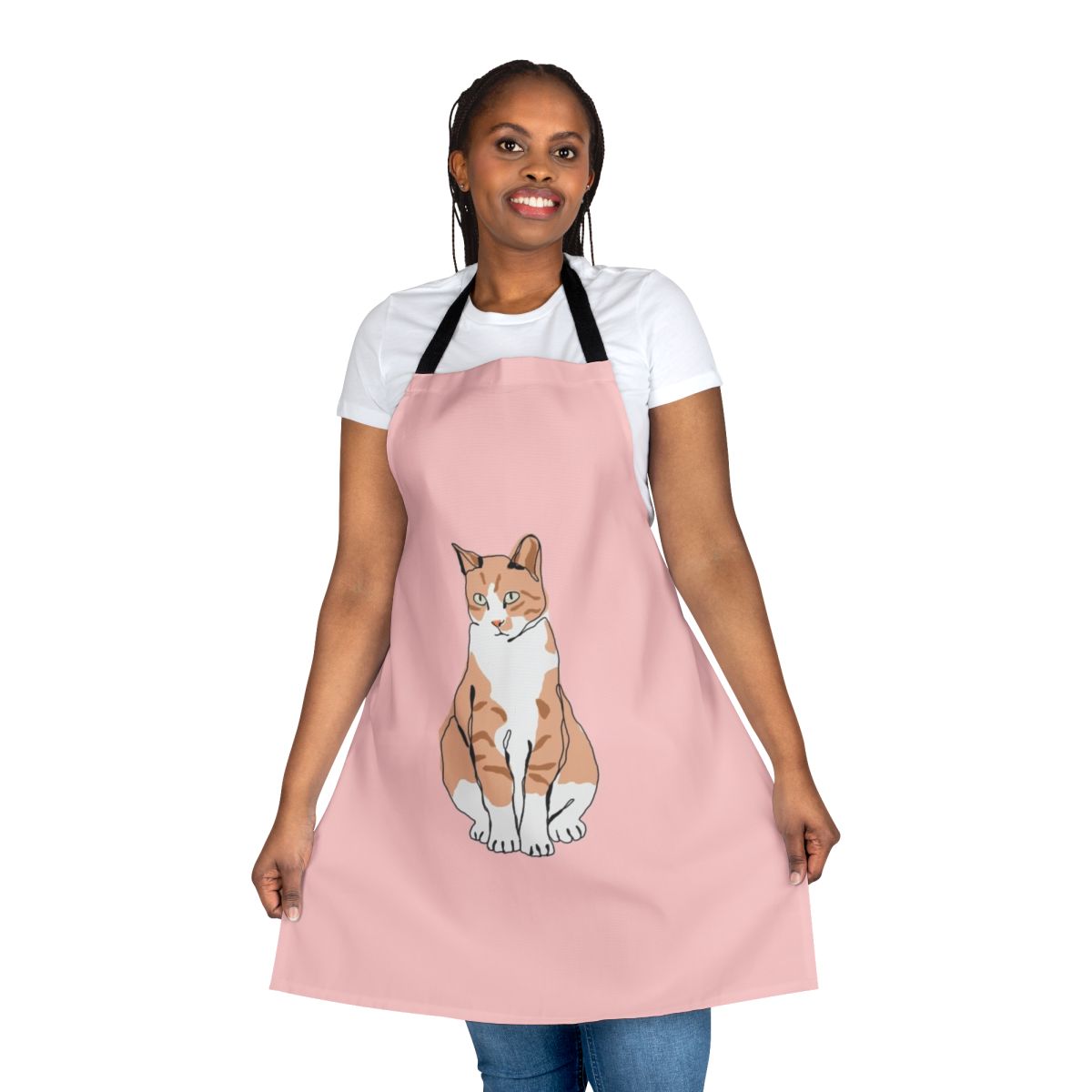 Cat-themed apron with unique animal print design