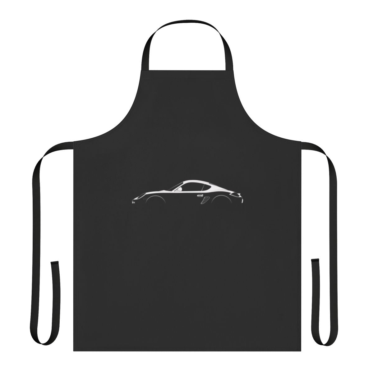 Porsche Cayman 987 side profile silhouette design on an apron