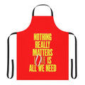 Stylish apron featuring iconic imagery and lyrics from renowned pop star Madonna
