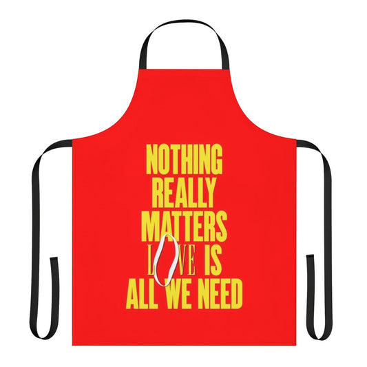 Stylish apron featuring iconic imagery and lyrics from renowned pop star Madonna