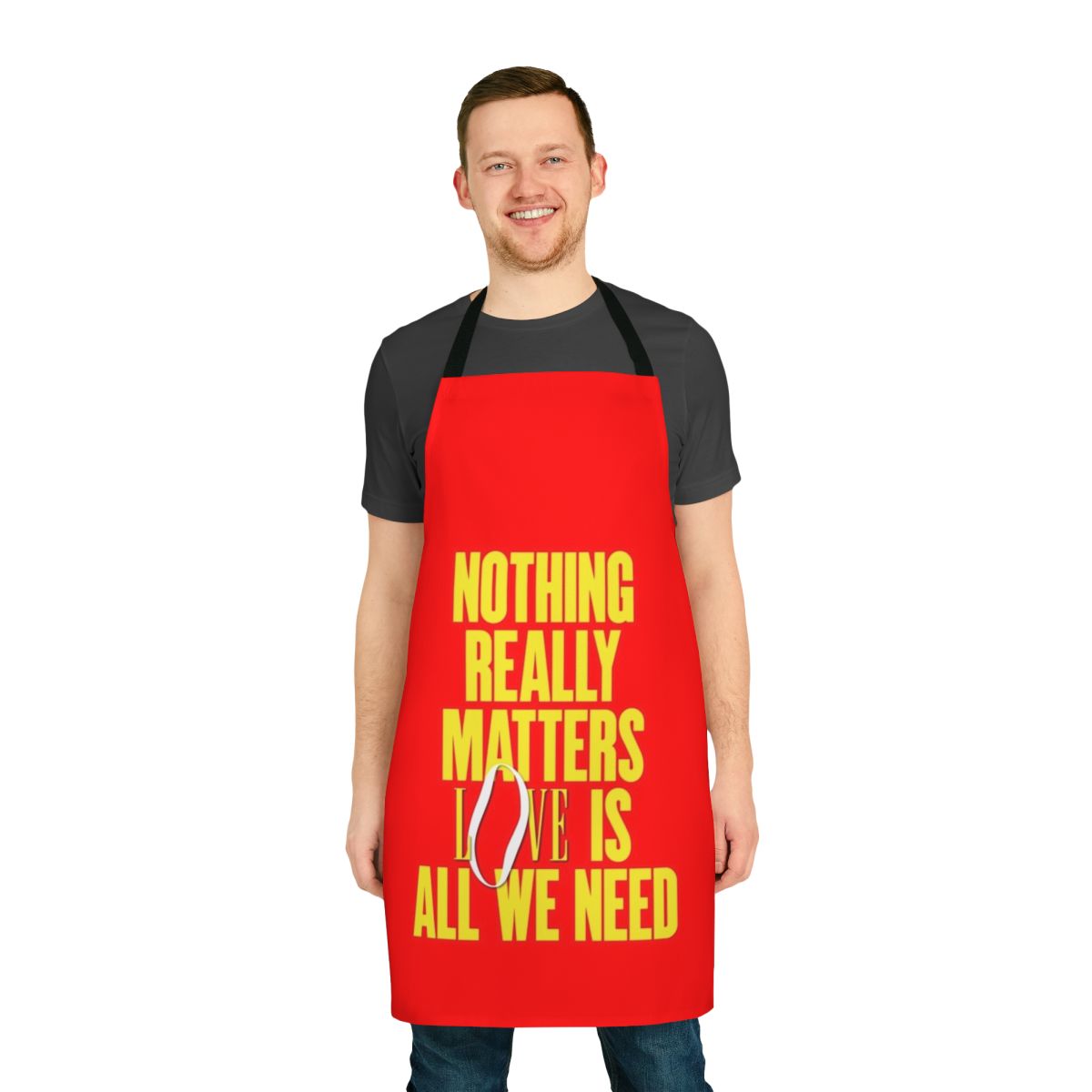 Stylish apron featuring iconic imagery and lyrics from renowned pop star Madonna