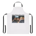 Stylish celebrity-inspired kitchen apron with names and imagery