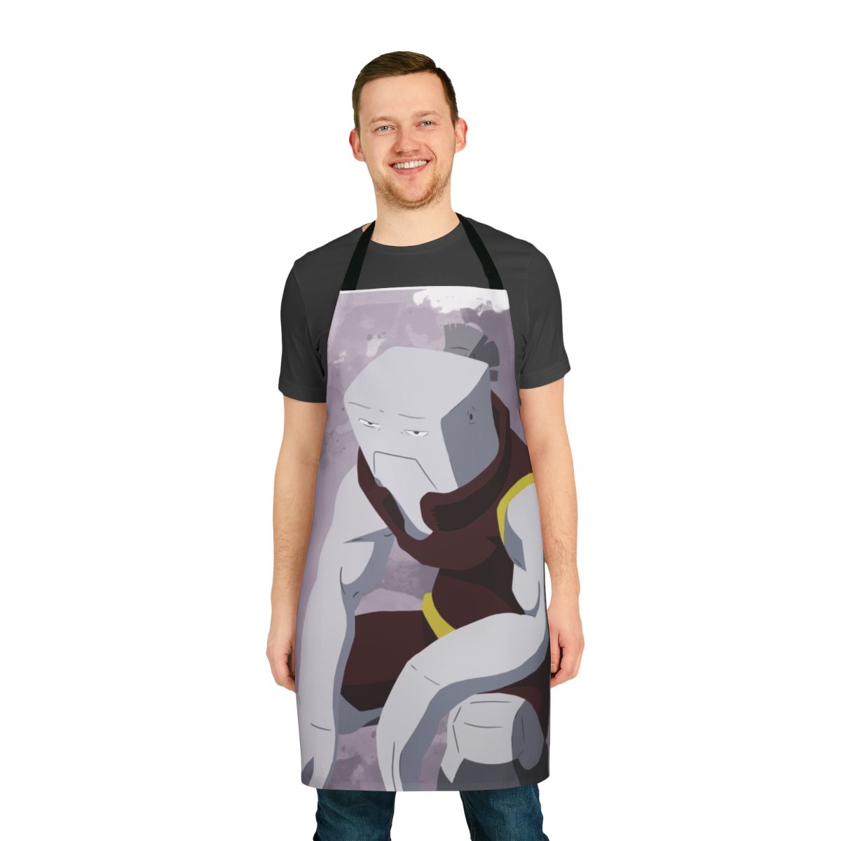 Cementoss inspired anime apron with vibrant pop art design