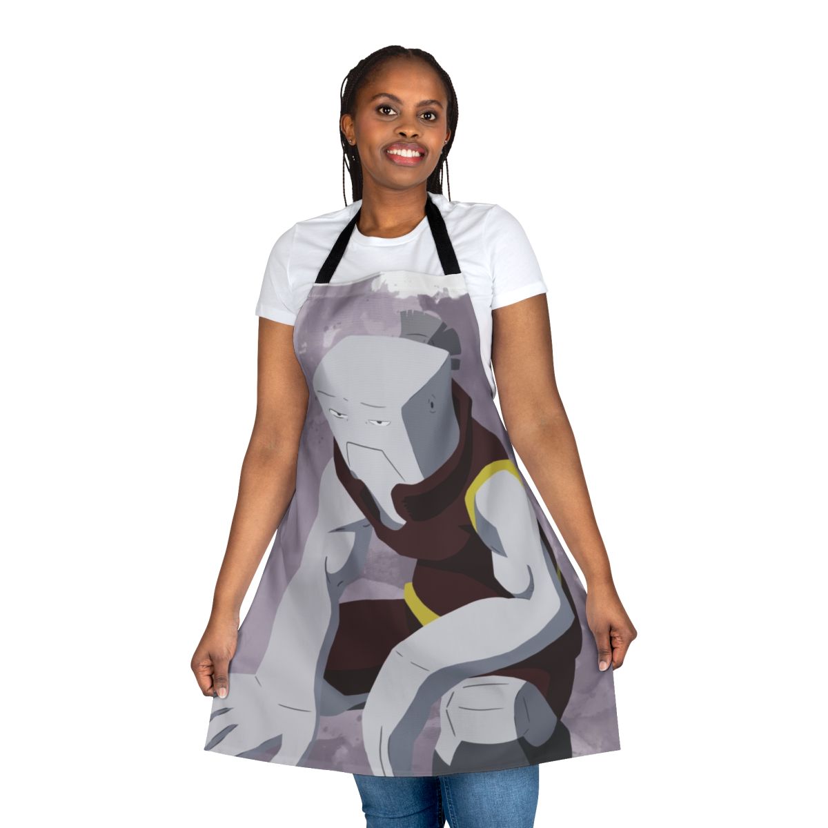 Cementoss inspired anime apron with vibrant pop art design