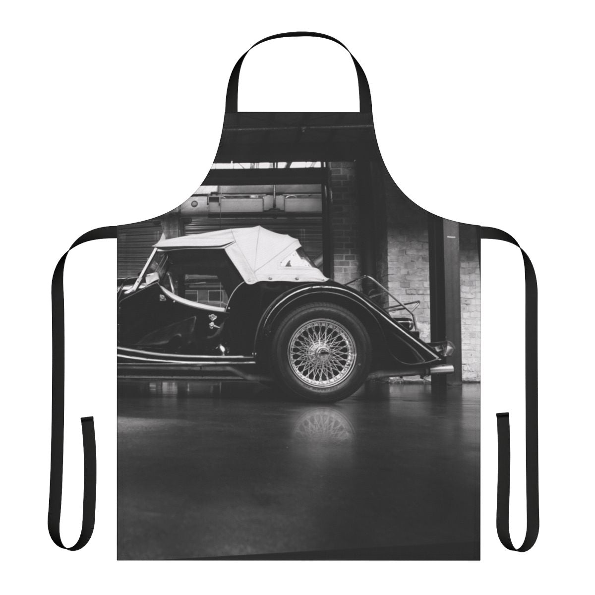 Charcoal drawing of a 1966 Morgan Plus 8 classic British sports car