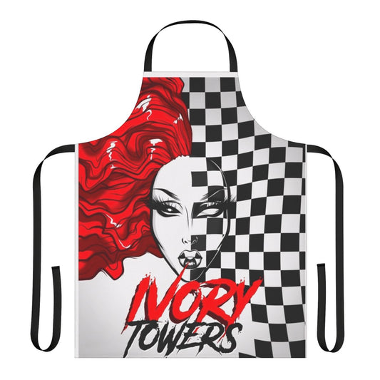Stylish checkerboard pattern drag queen apron for performers