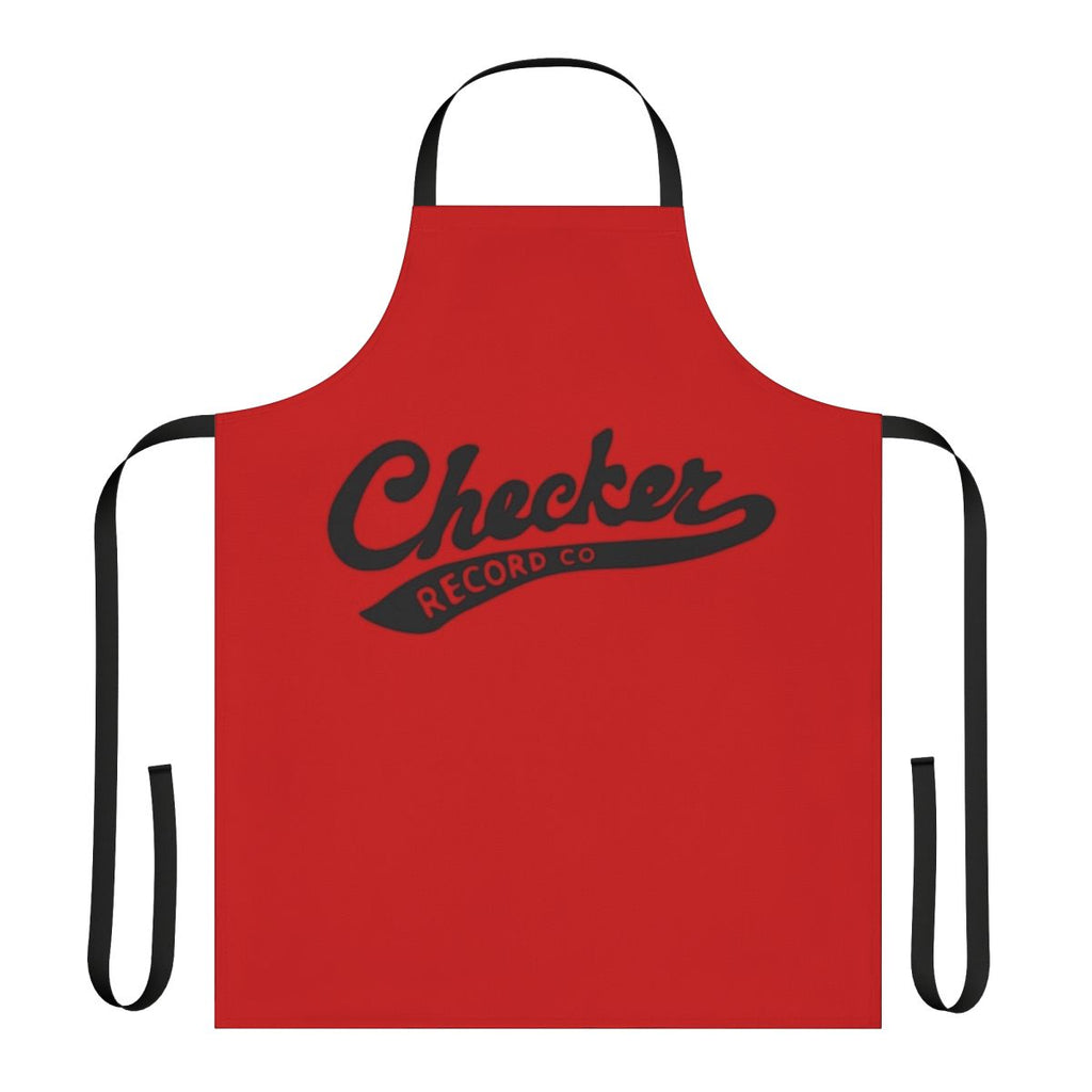 Checker pattern apron with "Checker Records" graphic, perfect for vinyl enthusiasts