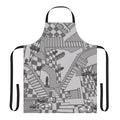 Checkered apron with a chess board pattern, perfect for the kitchen or gaming table.