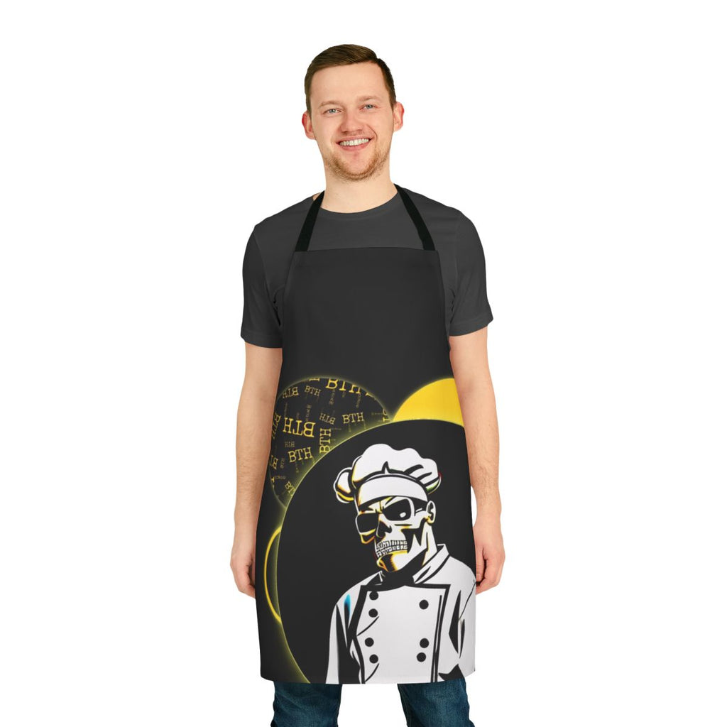 Stylish chef apron with skull design, perfect for passionate cooks in the kitchen