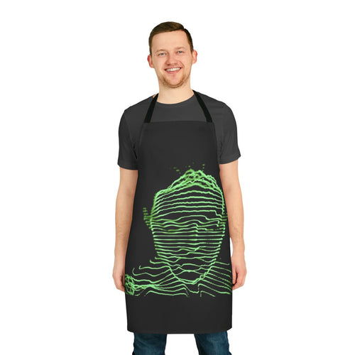 "Stylish apron inspired by the music of the Chemical Brothers"