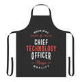 Chief technology officer wearing an apron with the focus keywords