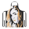Chrissy Costanza-inspired apron featuring the singer's face and band logo
