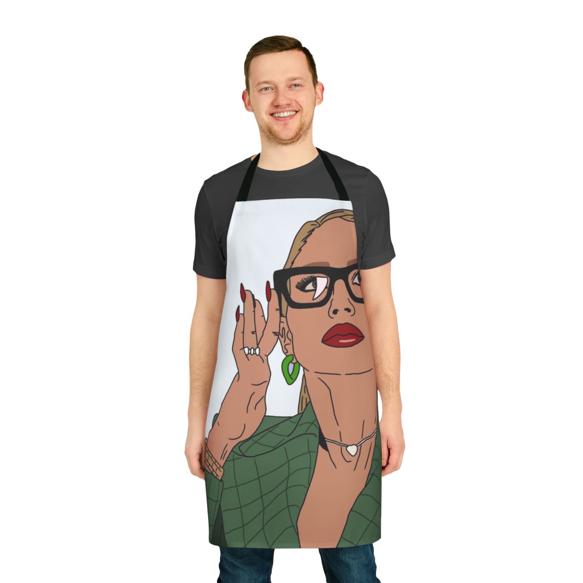 Elegant black and white apron inspired by Christine Quinn from the Netflix series Selling Sunset