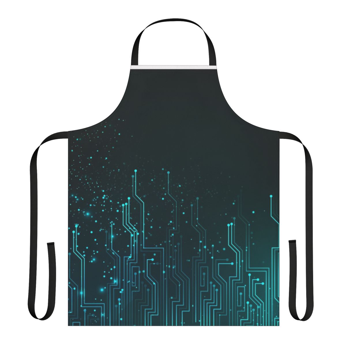 Colorful apron with a circuit board design, perfect for technology fans