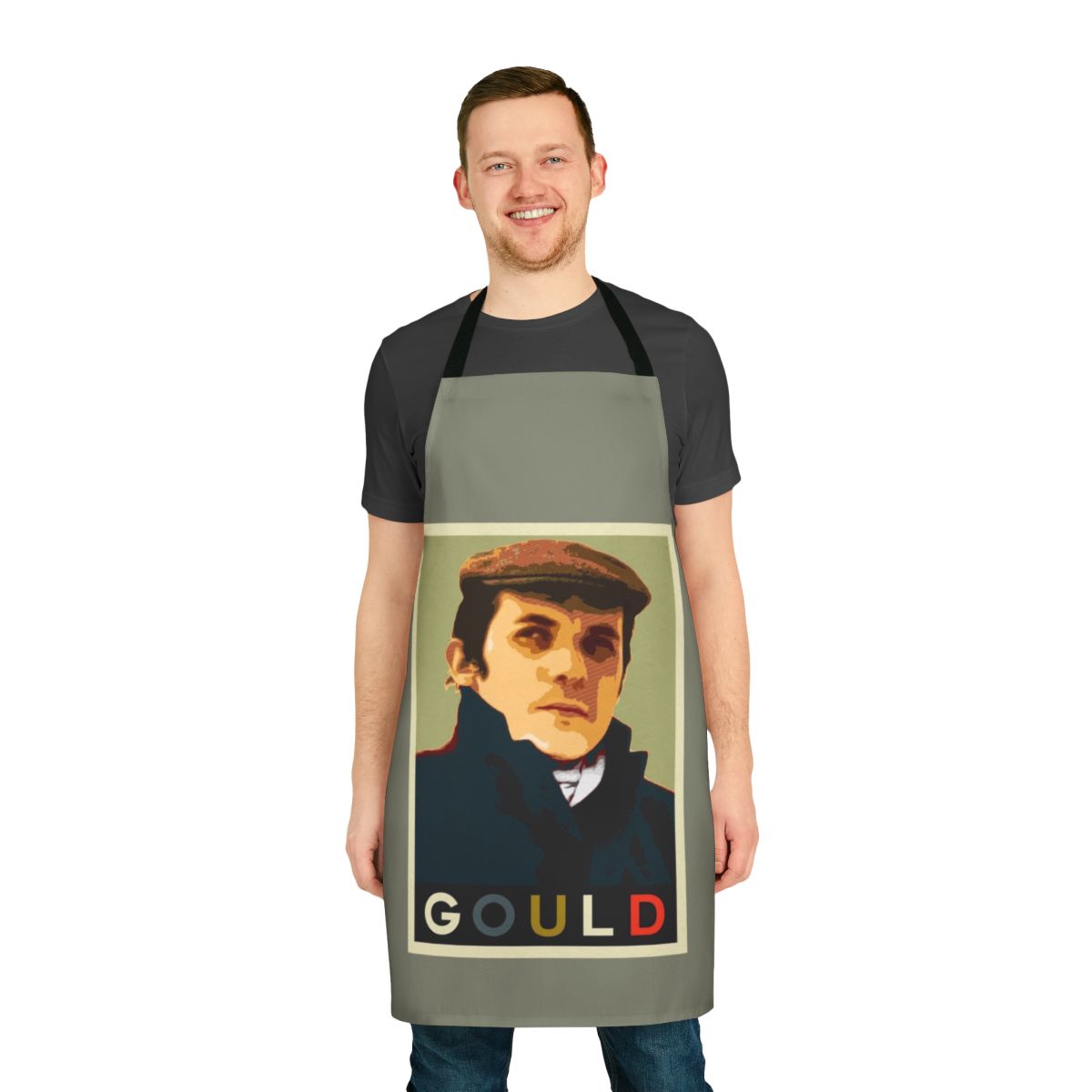 Apron featuring a portrait of acclaimed classical pianist Glenn Gould