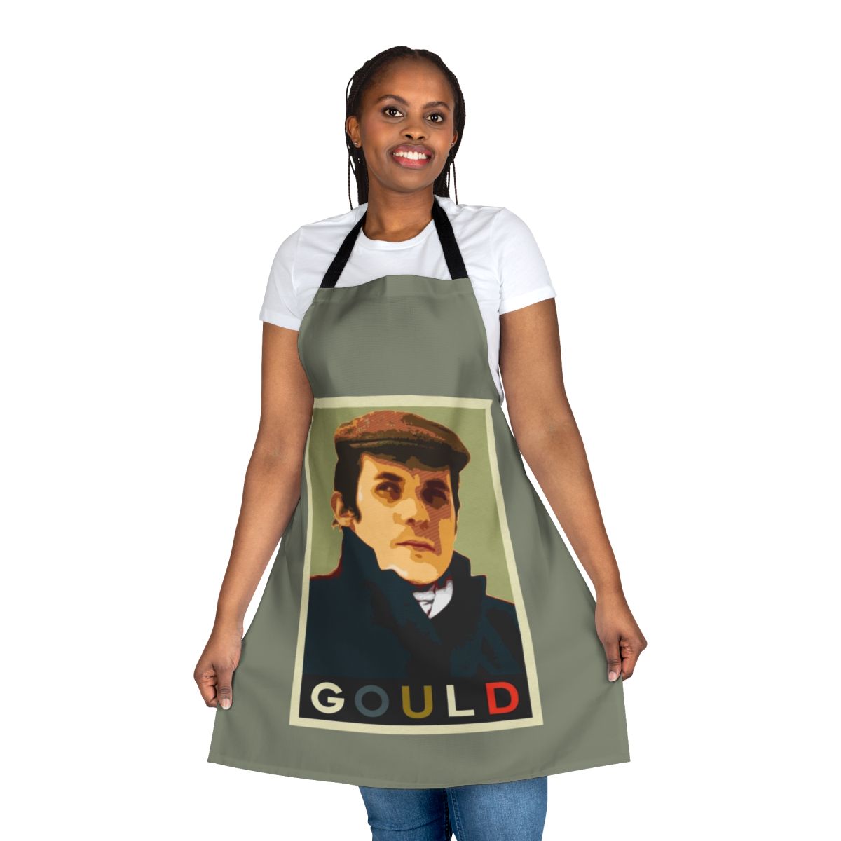 Apron featuring a portrait of acclaimed classical pianist Glenn Gould
