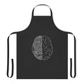 Stylish grey apron with "Coding Brain" design for computer programmers and software engineers