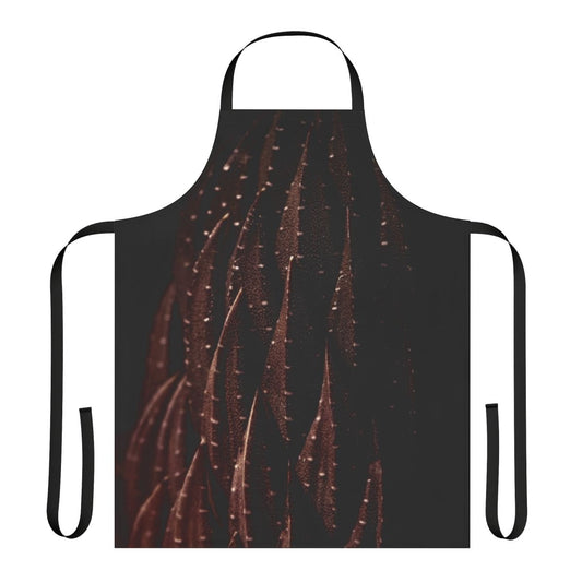Coffee brown apron with cactus pattern, ideal for gardening and macro photography