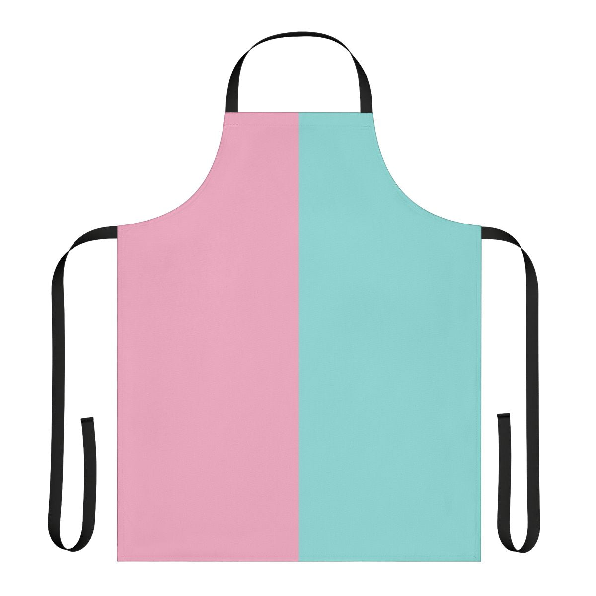 Minimalist half pink and blue colored apron with a simple, modern design