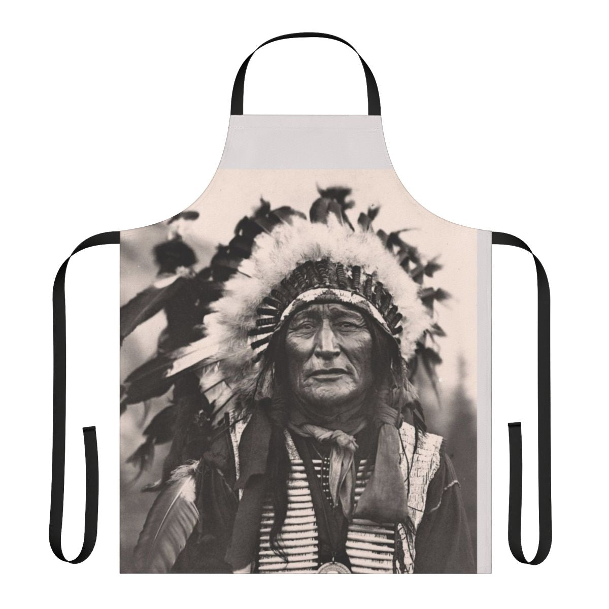 Comanche-inspired apron with tribal patterns and earthy tones