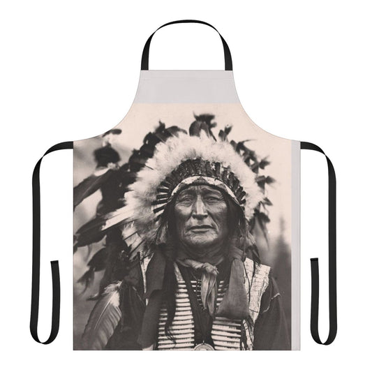 Comanche-inspired apron with tribal patterns and earthy tones
