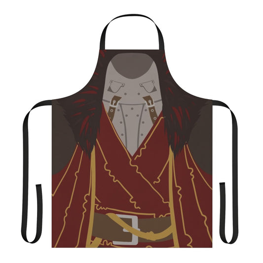 A high-quality apron featuring the likeness of Commander Cullen from the video game Dragon Age.