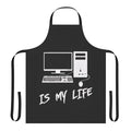 Apron with the text "Computer Is My Life" printed on it