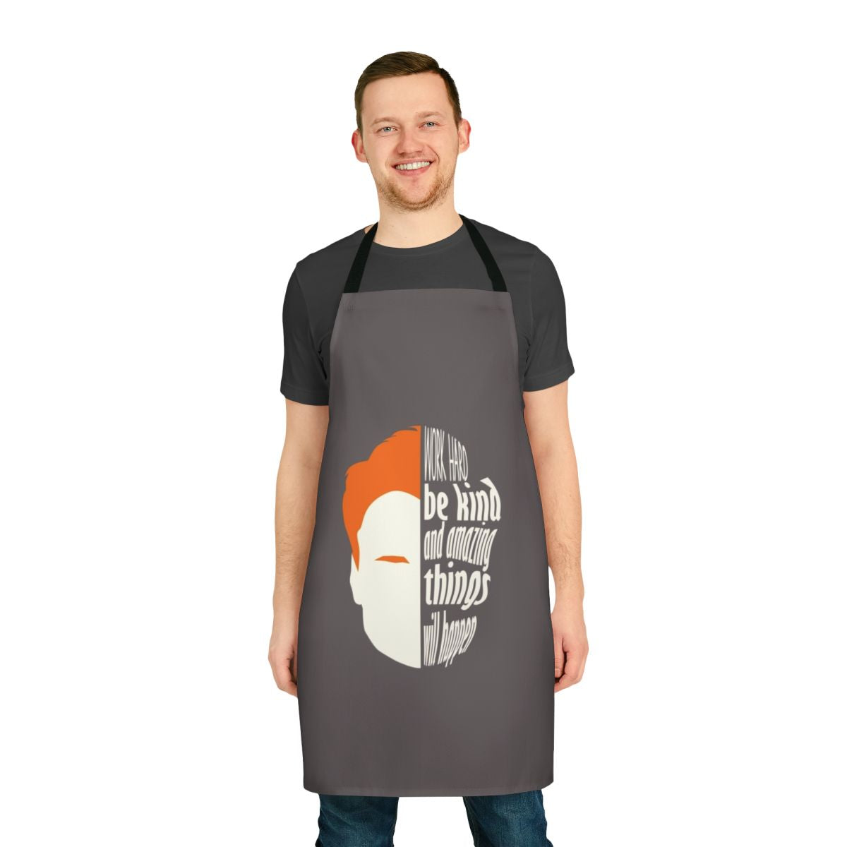 Conan O'Brien inspired apron with Team Coco design