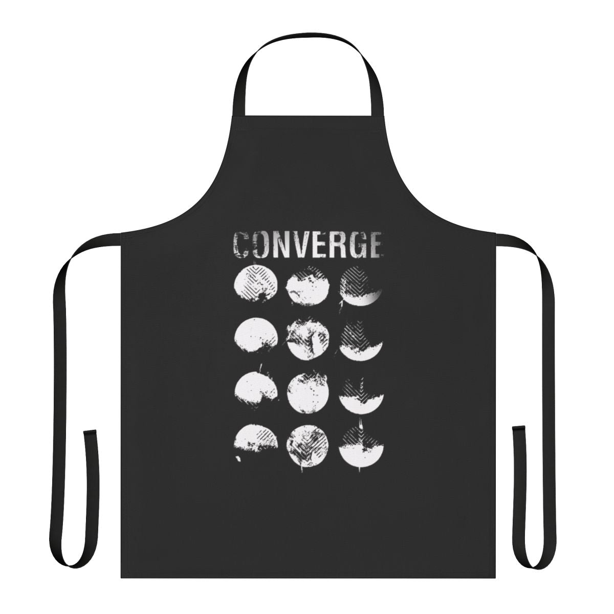 Converge band logo printed on a high-quality cotton apron
