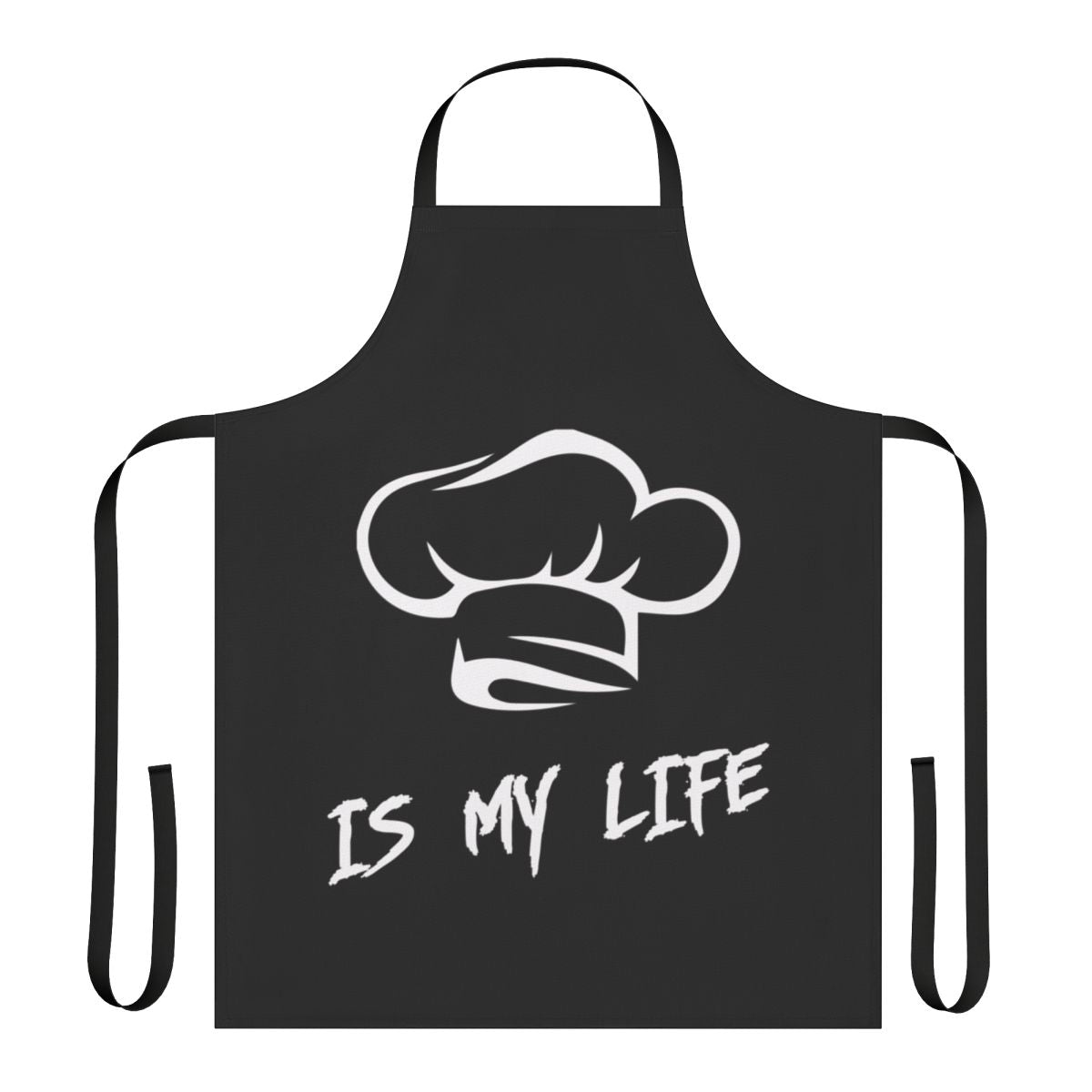 A stylish cooking apron with the text "Cooking Is My Life"