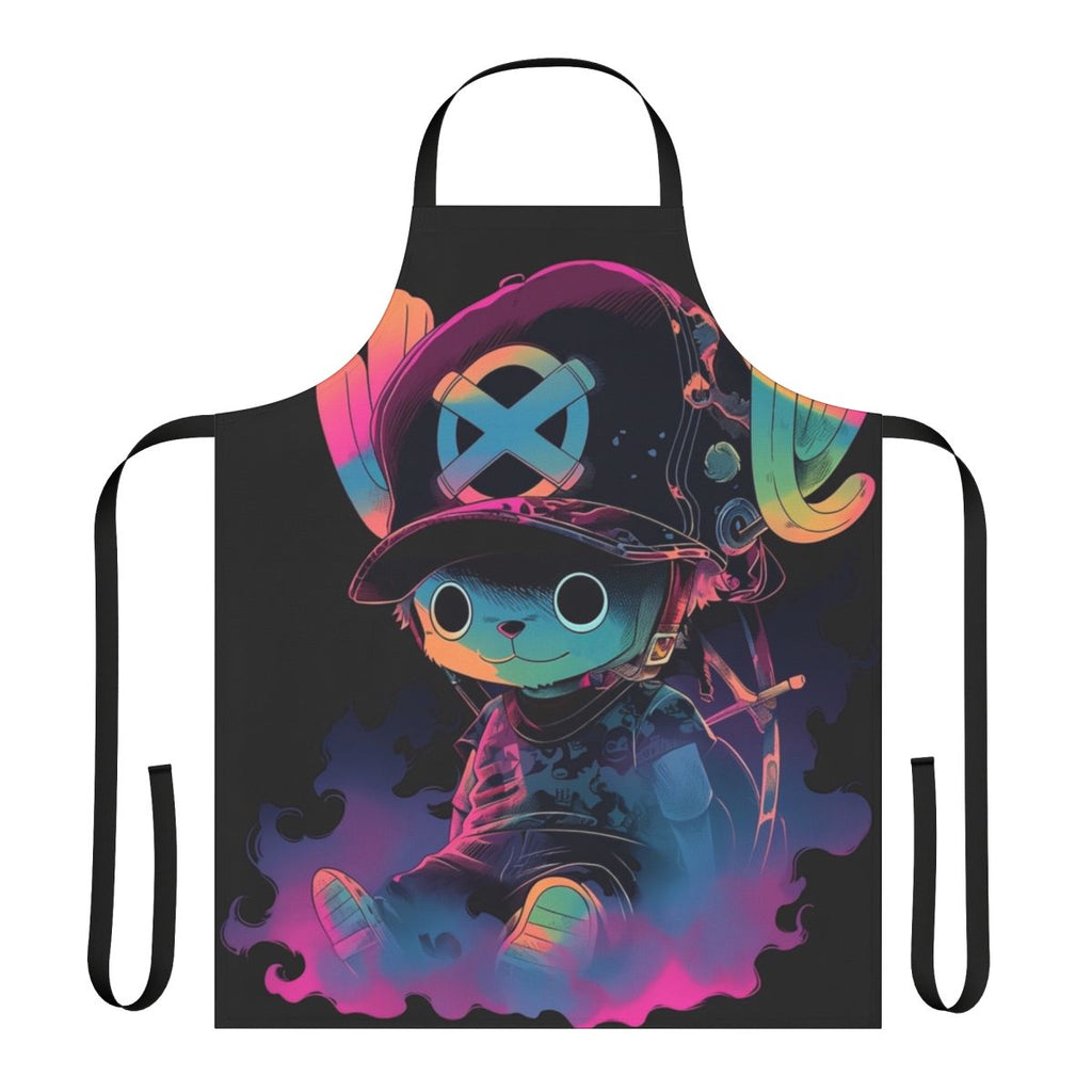 A colorful and unique cotton candy graffiti-inspired apron for the kitchen.