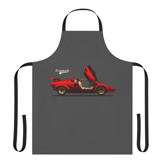 Stylish apron featuring the classic Countach LP500 S sports car design