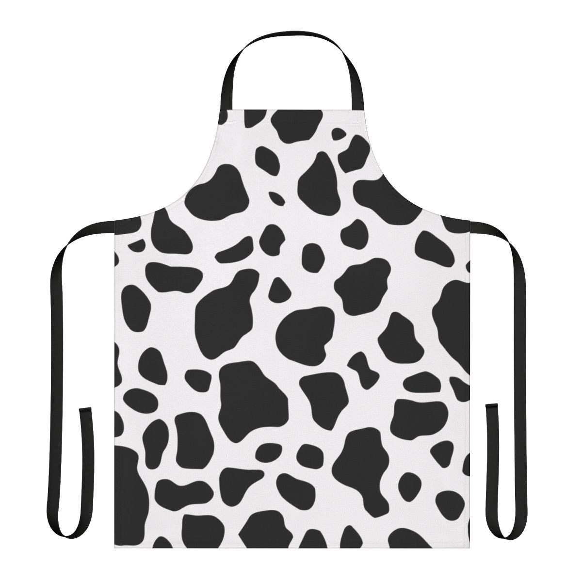 Cow print apron with a fun, farmhouse-inspired design for cow enthusiasts