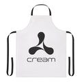 Cream-colored apron with Ibiza-inspired design, perfect for electronic music enthusiasts