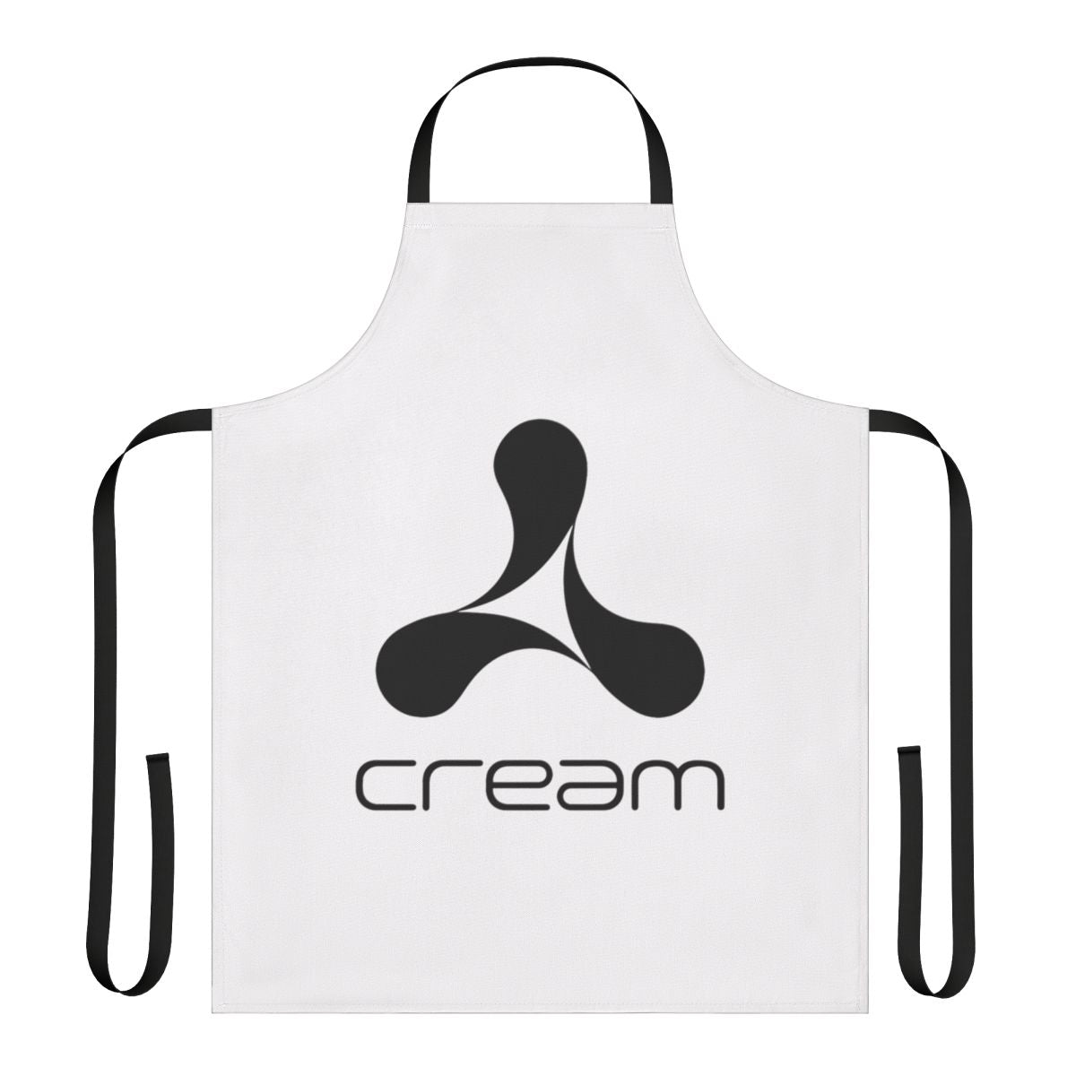 Cream-colored apron with Ibiza-inspired design, perfect for electronic music enthusiasts