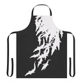 Black apron with realistic crocodile or alligator print design