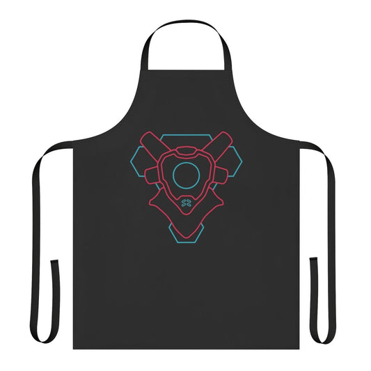 Cyberpunk-inspired gamer apron with retro gaming design